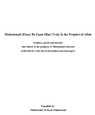 evidence of the prophecy of muhammad